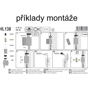 Příklady montáže sifonu